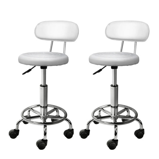 Saddle Salon Stool Set of 2 Swivel Backrest Barber Chair