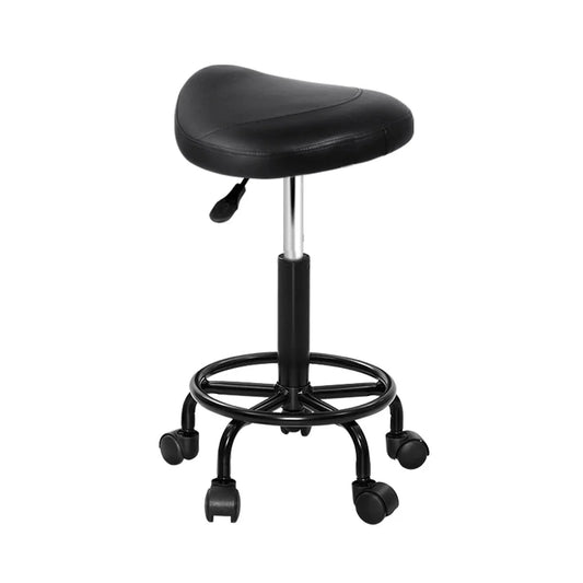 Saddle Stool Salon Chair - Black Swivel Beauty Barber