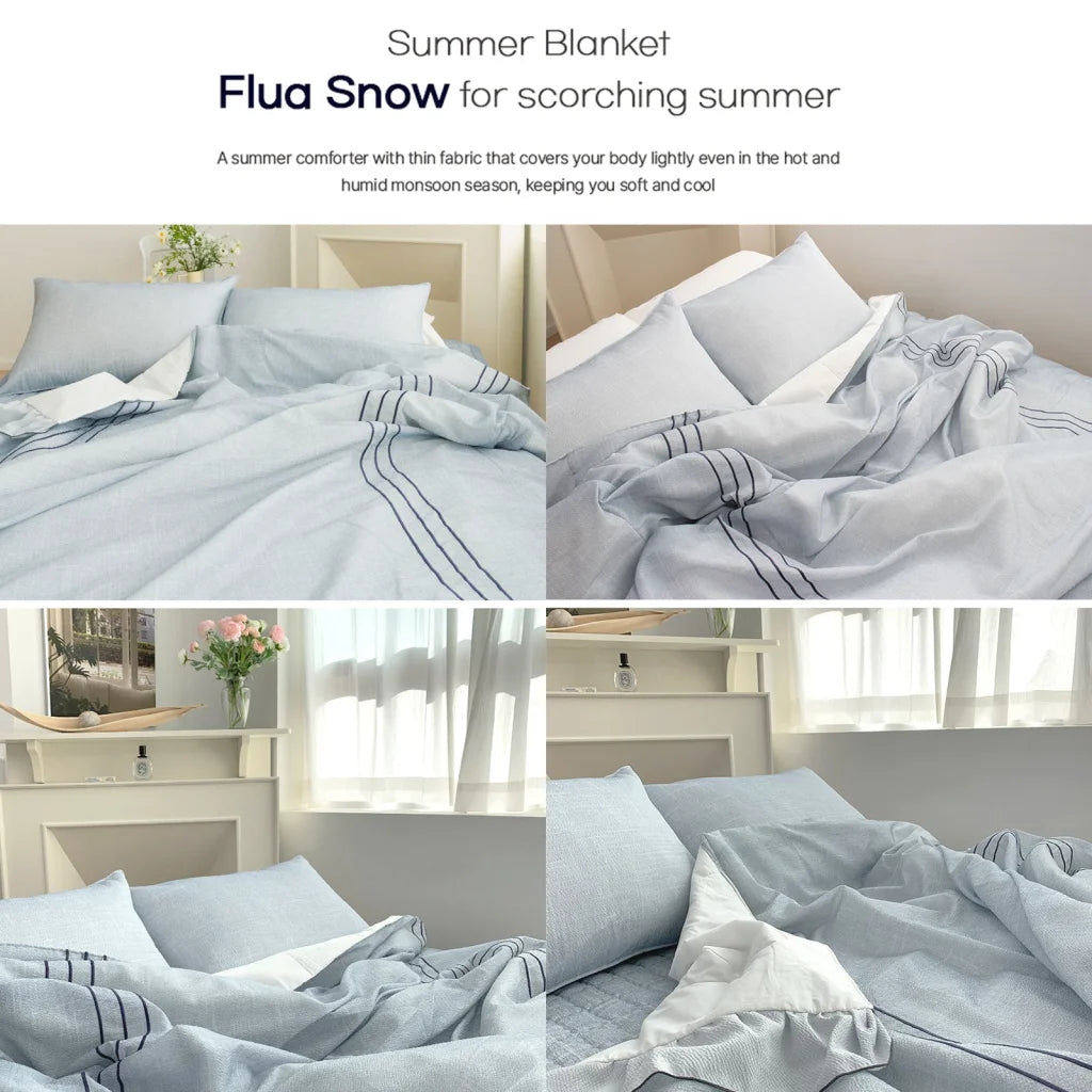 Saesom Flua Snow Comforter Set Double Cool Quilt Bedspread