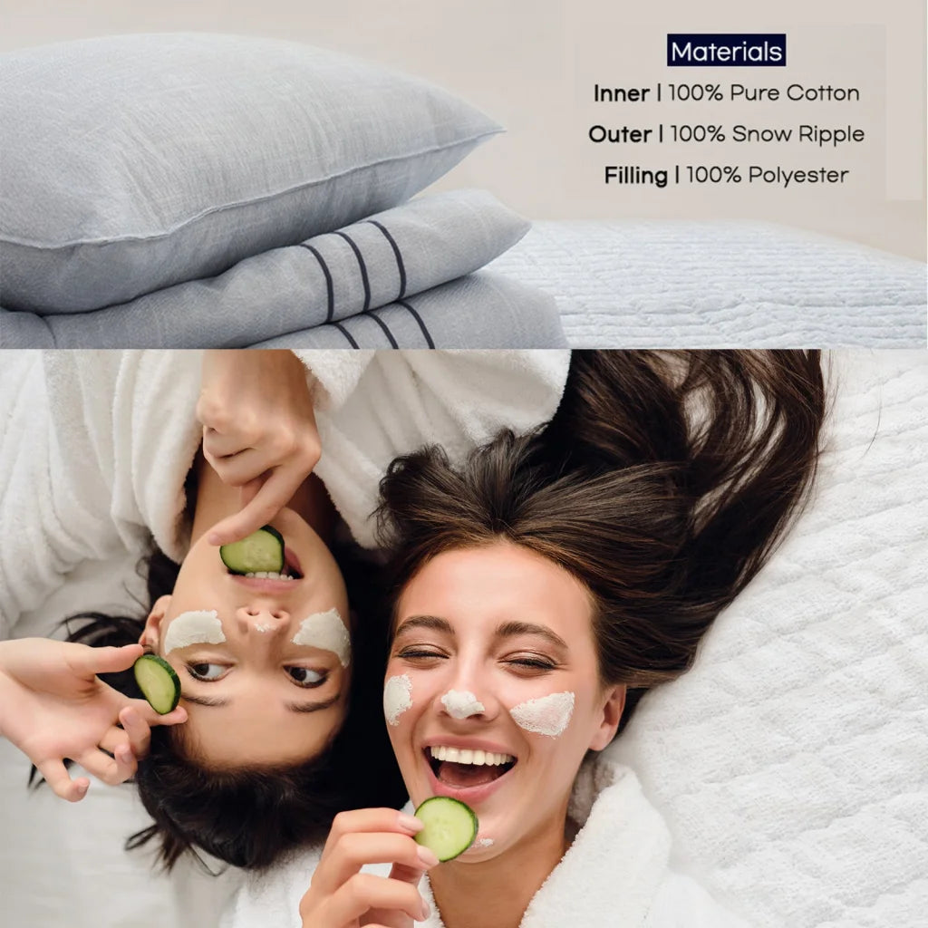 Saesom Flua Snow Comforter Set Queen Cool Quilt Bedspread