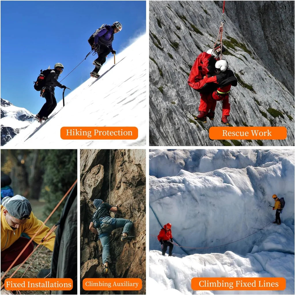 Safety Climbing Rope 12mm 20m Nylon Static Rock Outdoor