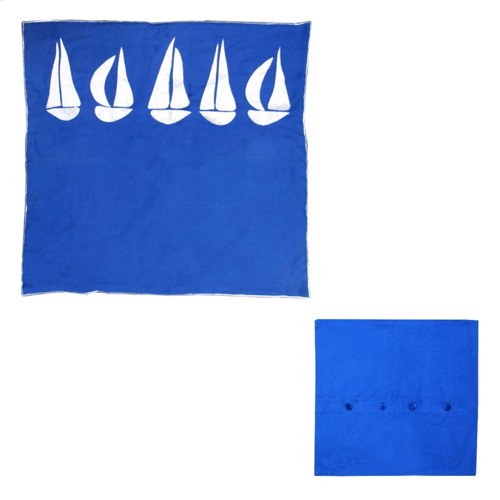 Sail Boats Embroidered European Pillowcase Cotton 65 x 65
