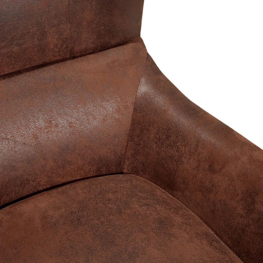 Salerno Brown Microfibre High Back Armchair - Furniture >