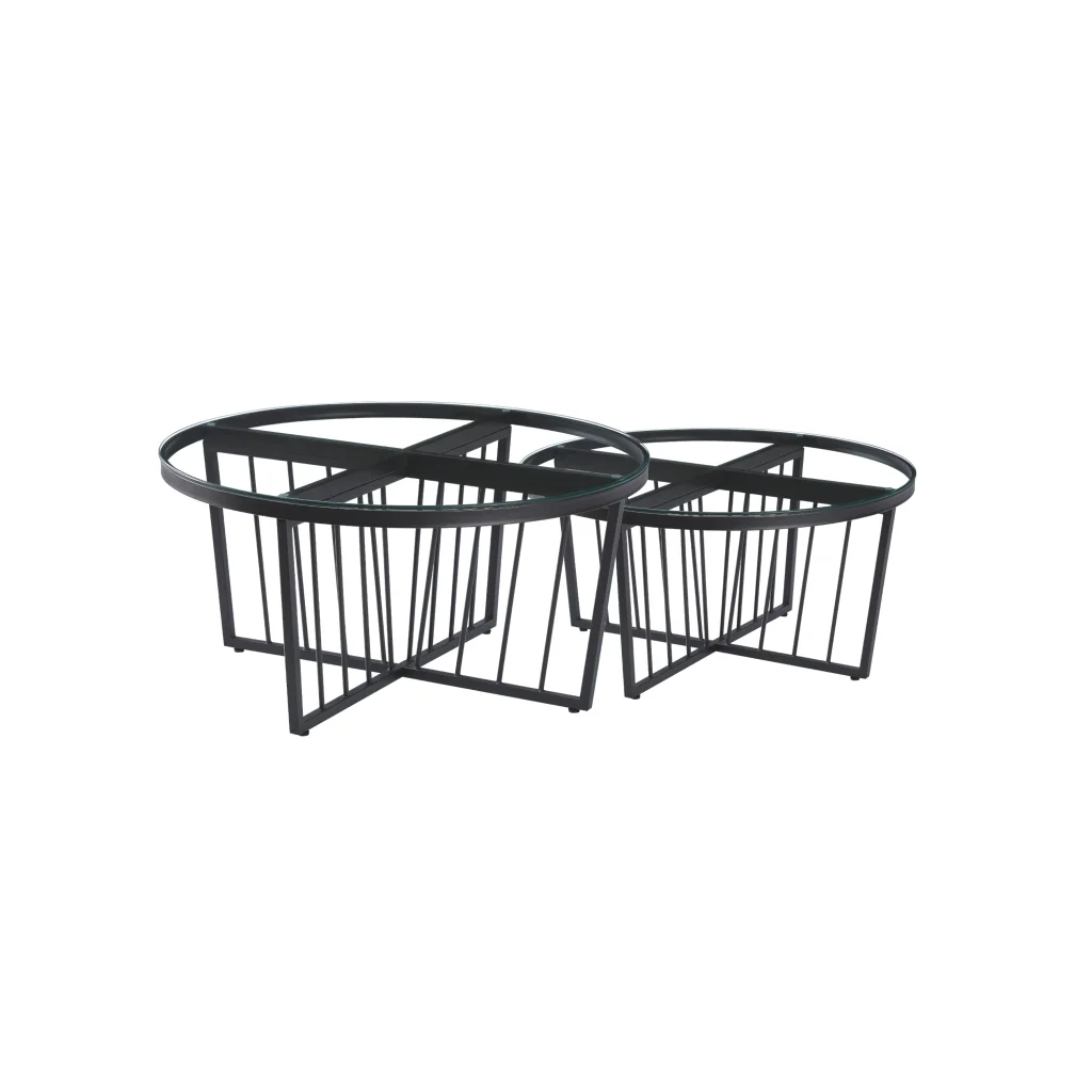 Salina Coffee Table 80cm Black Base Clear Glass - Furniture