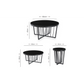 Salina Coffee Table 90cm Black Base - Clear Glass