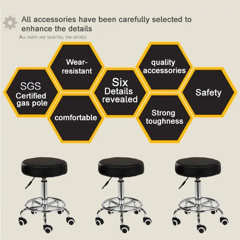 Salon Chair Bar Swivel Stool Office Roller Wheels Portable