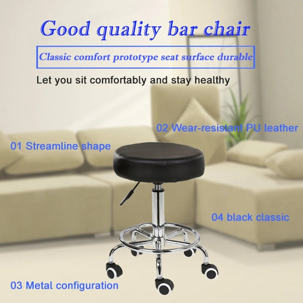 Salon Chair Bar Swivel Stool Office Roller Wheels Portable