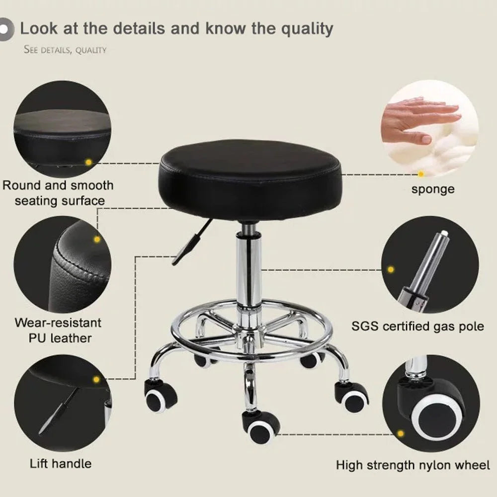 Salon Chair Bar Swivel Stool Office Roller Wheels Portable
