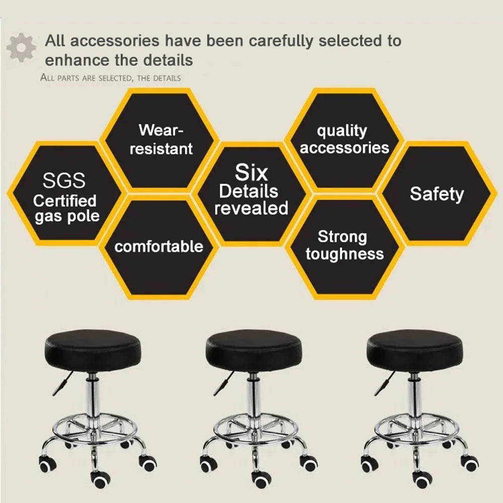 Salon Chair Bar Swivel Stool Office Roller Wheels Portable
