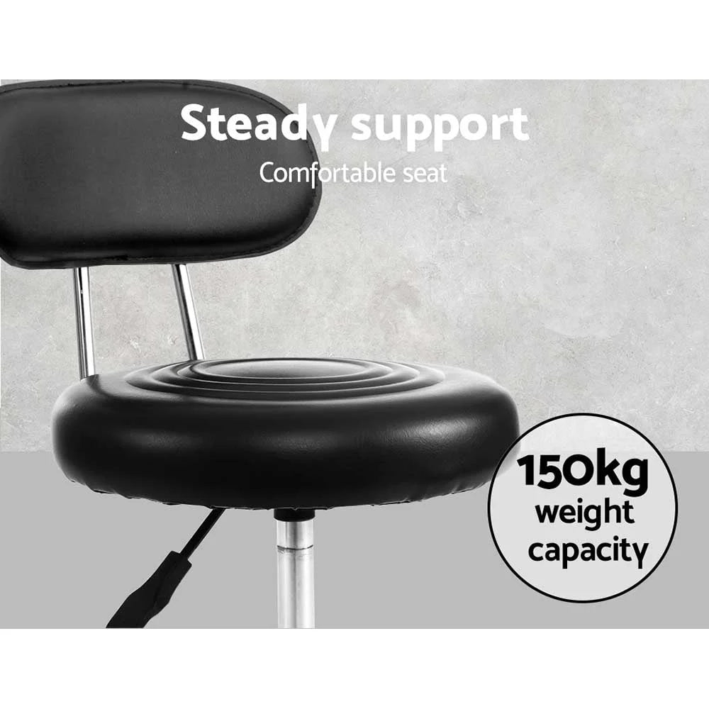 Salon Stool Chair - Swivel Barber Backrest Hairdressing