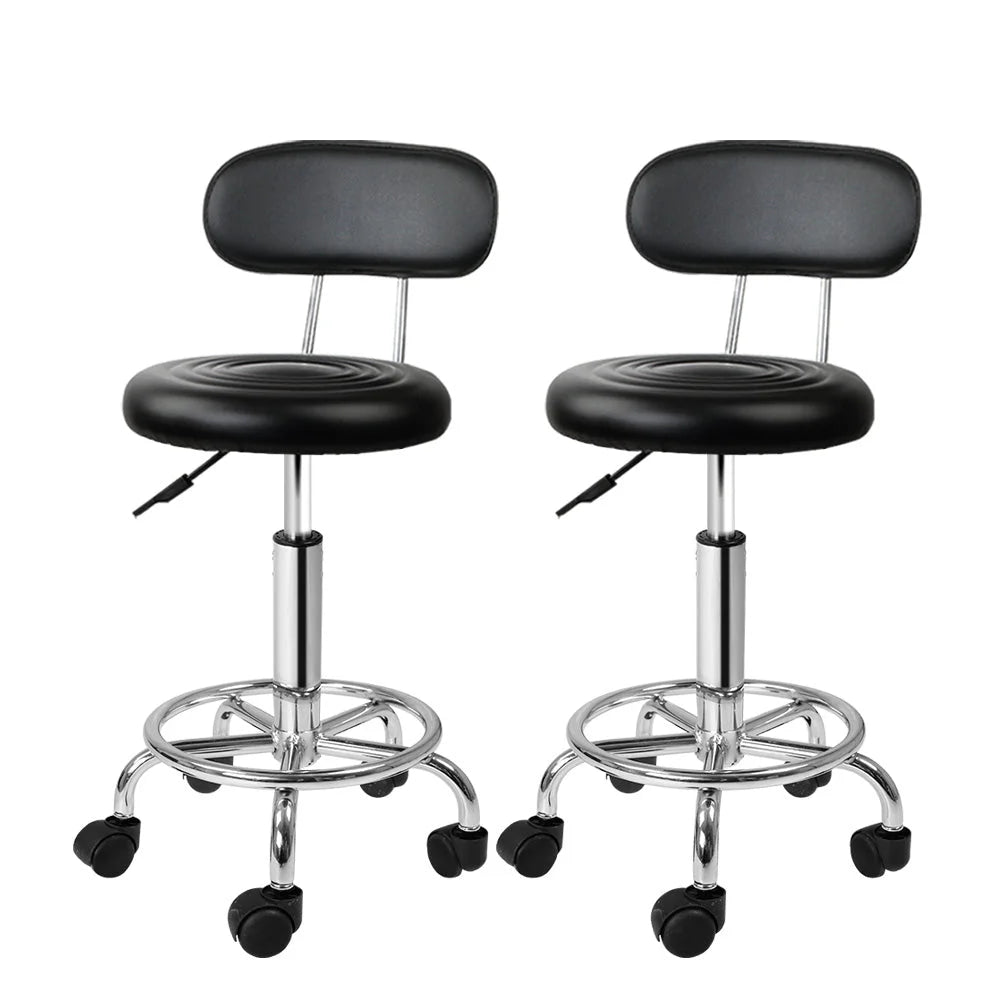 Salon Stool Swivel Backrest Chair Barber Hairdressing Hydraulic Height