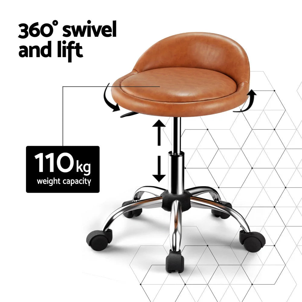 Salon Stool Swivel Chair with Backrest - Furniture