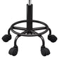 Black salon stool swivel with key surfaces and edge shape