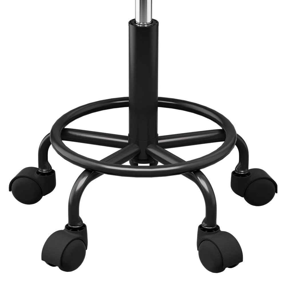 Black salon stool swivel with key surfaces and edge shape