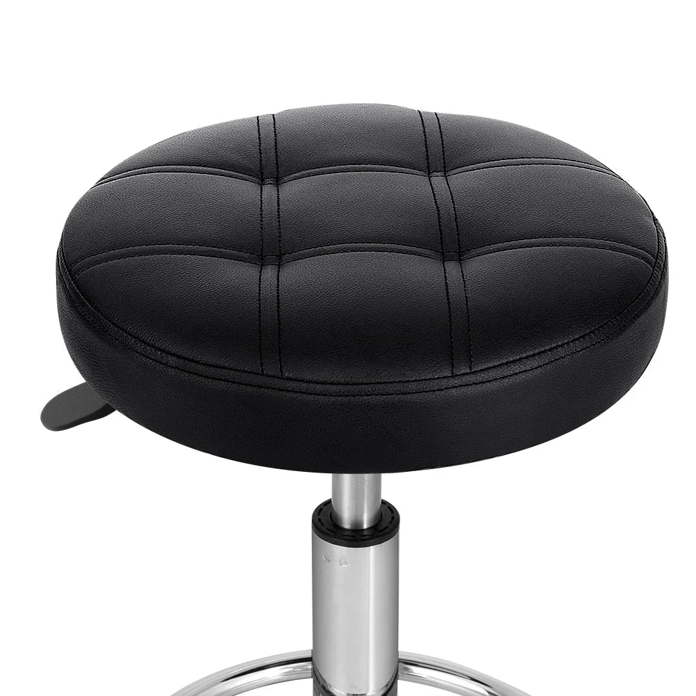 Black swivel salon stools