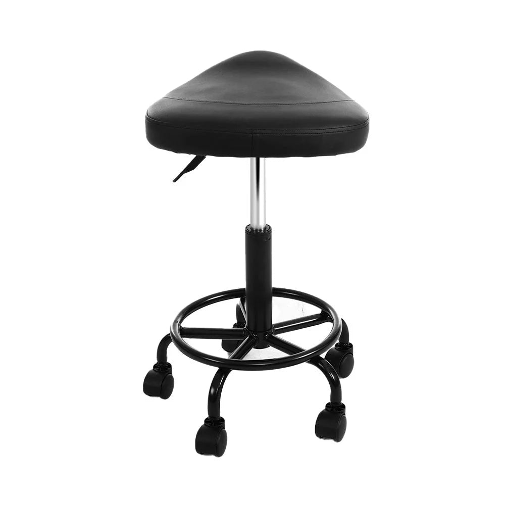 Salon Stools Set of 2 Saddle Swivel Barber Chairs Bar