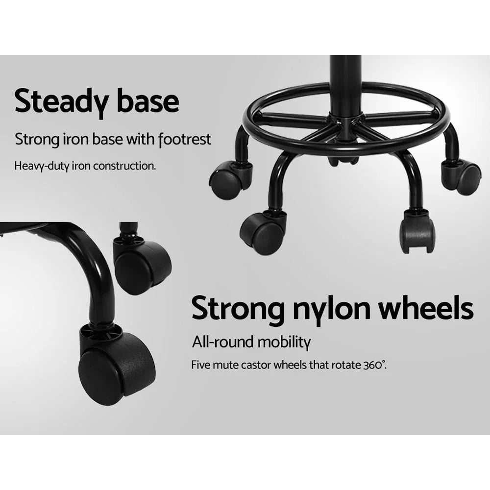 Salon Stools Set of 2 Saddle Swivel Barber Chairs Bar