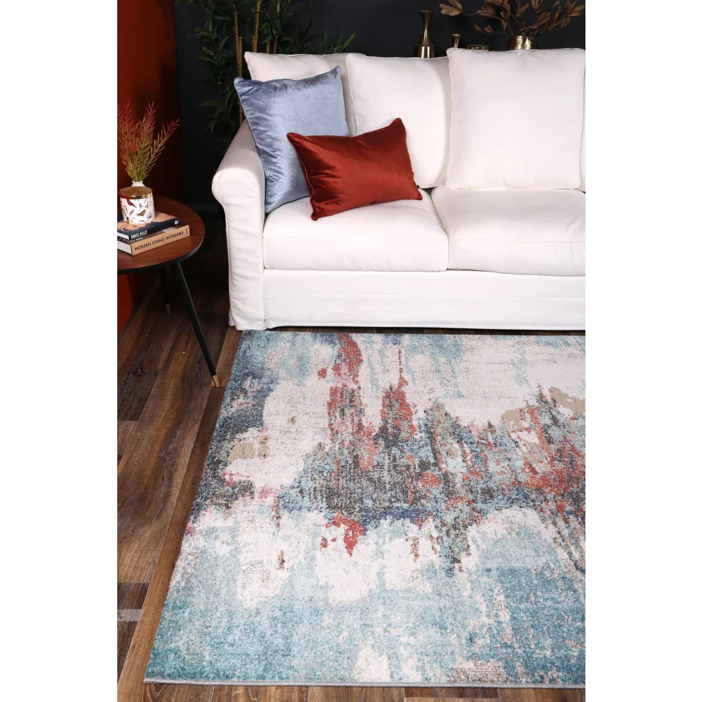 Salsa Jorge Blue Terracotta Abstract Rug - 160x230 - Home &