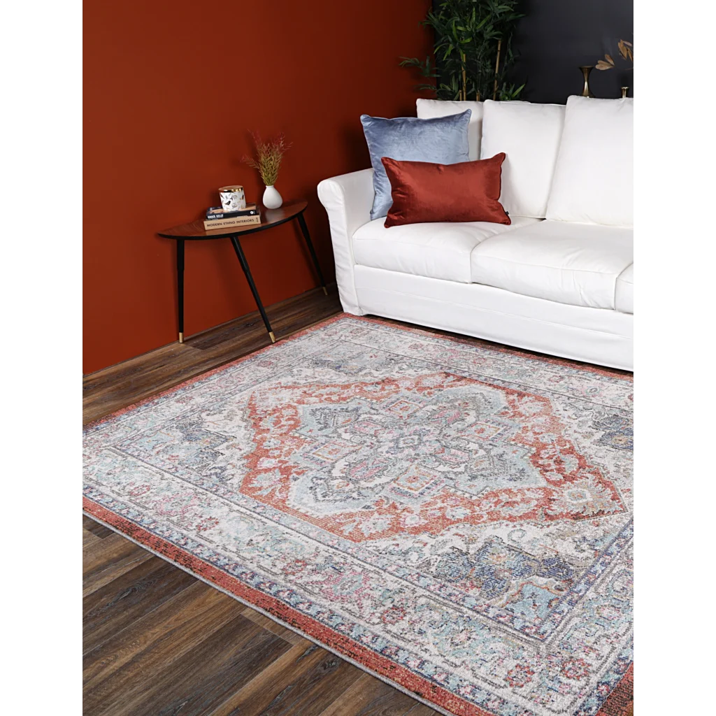 Salsa Seo Terracotta Ivory Transitional Rug - 160x230