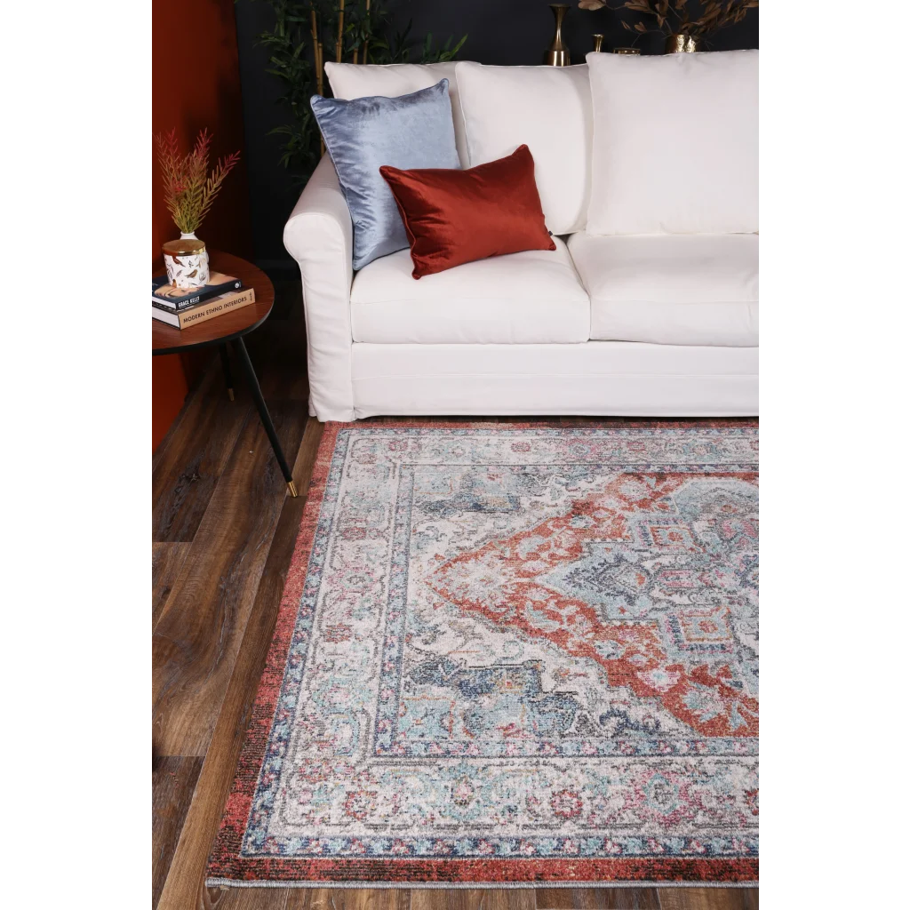 Salsa Seo Terracotta Ivory Transitional Rug - 160x230