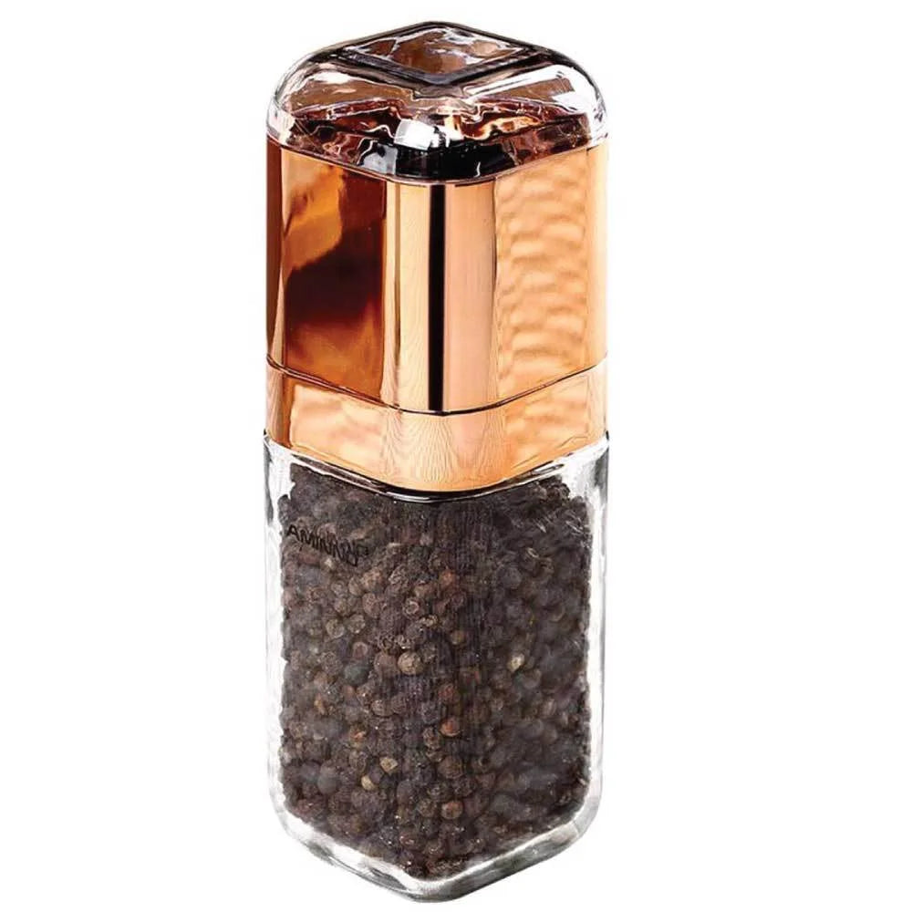 Salt and Pepper Grinder 180ml Glass Design + Rose Gold