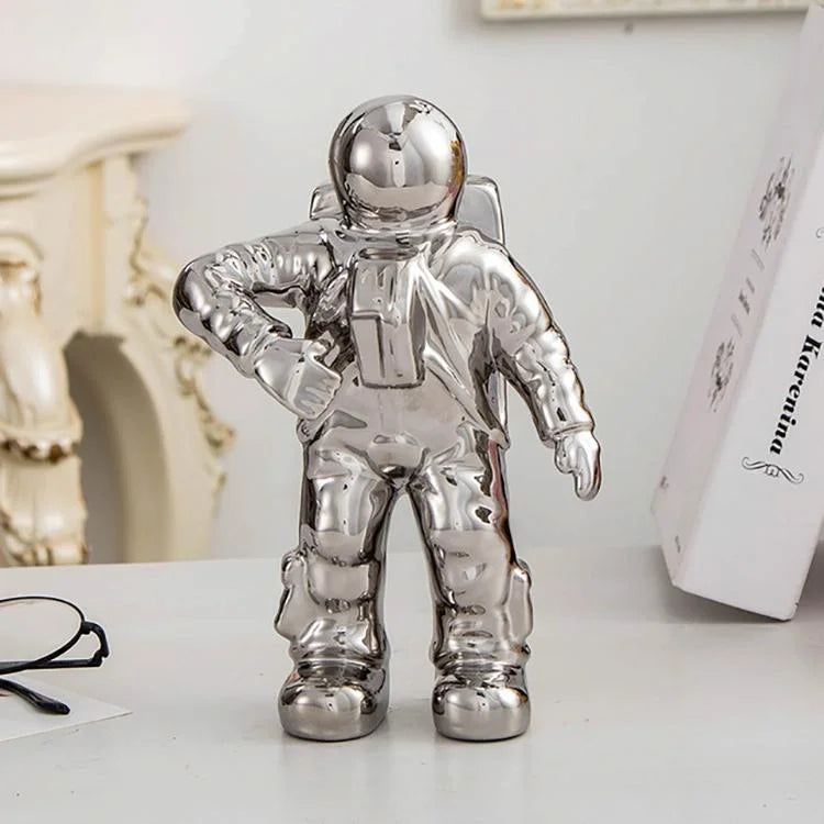 Salute Astronaut Ceramic Vase - Tabletop Decor with Dried