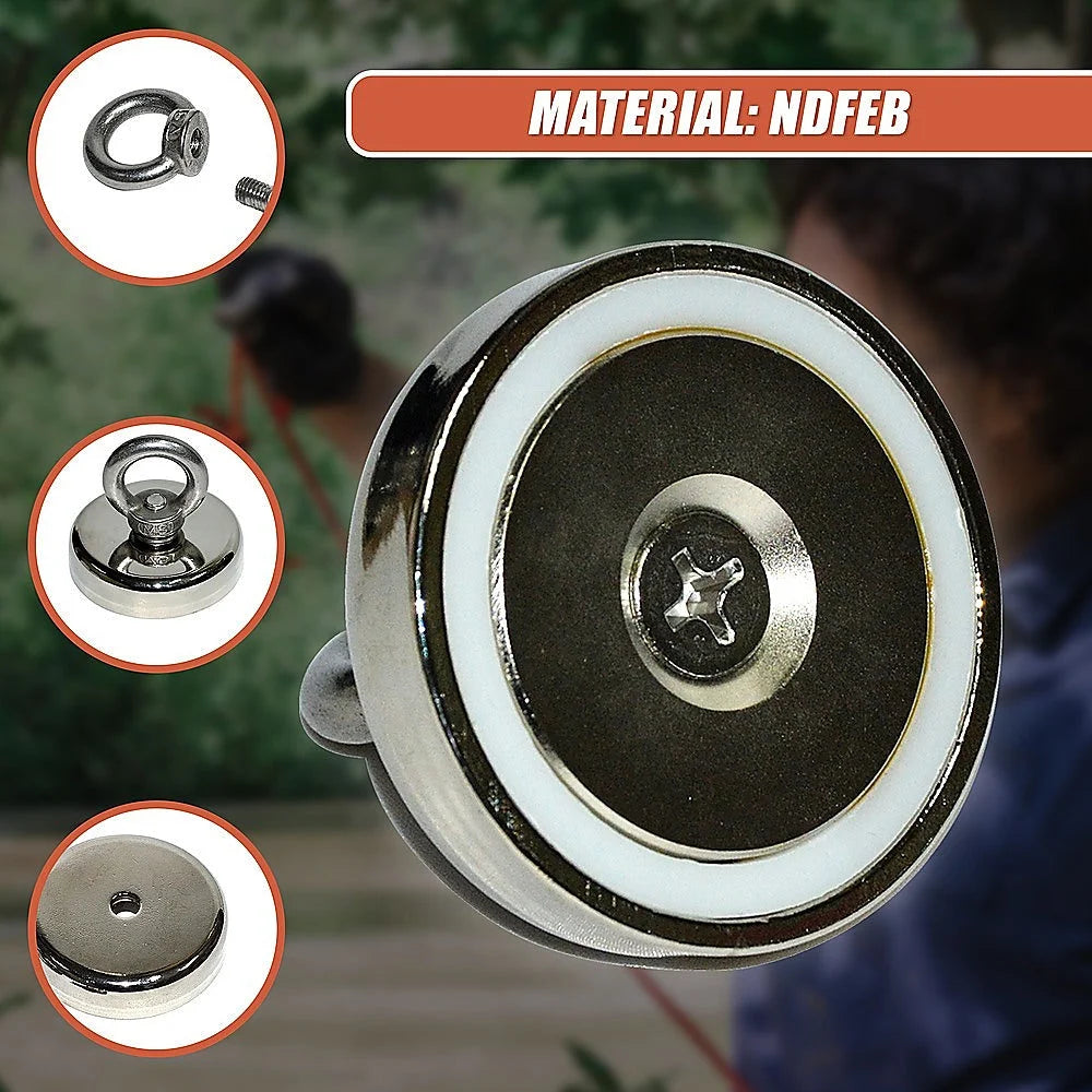 Salvage Recovery Magnet Neodymium Hook 112Kg Strong