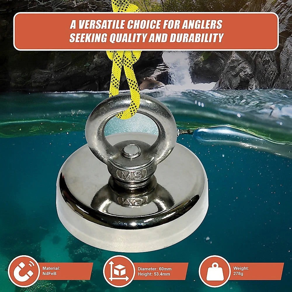 Salvage Recovery Magnet Neodymium Hook 112Kg Strong