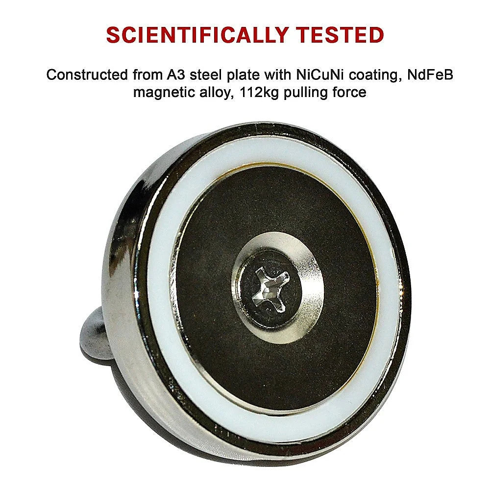 Salvage Recovery Magnet Neodymium Hook 112Kg Strong