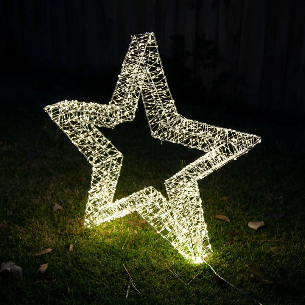 Samland 3D Frame Led Star Warm White for Christmas