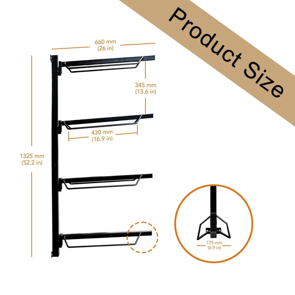 Samland Foldable 4-Tier Saddle Rack Wall Mounted Saddle