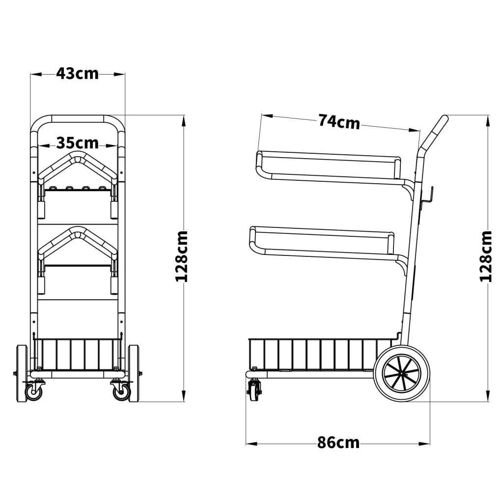 Samland Heavy Duty Two Tier Wheeled Saddle Rack - Pet Care