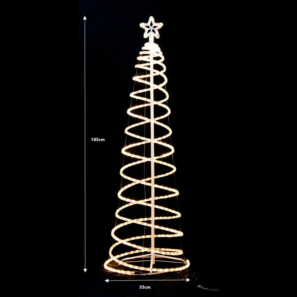 Samland Led 185cm Spiral Rope Light Christmas Tree Star
