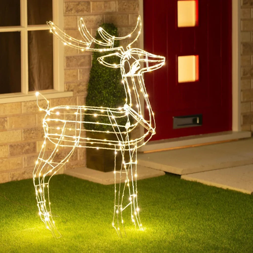 Samland Led Warm White Copper Wired 3d Standing Reindeer