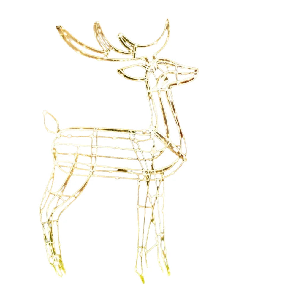 Samland Led Warm White Copper Wired 3d Standing Reindeer