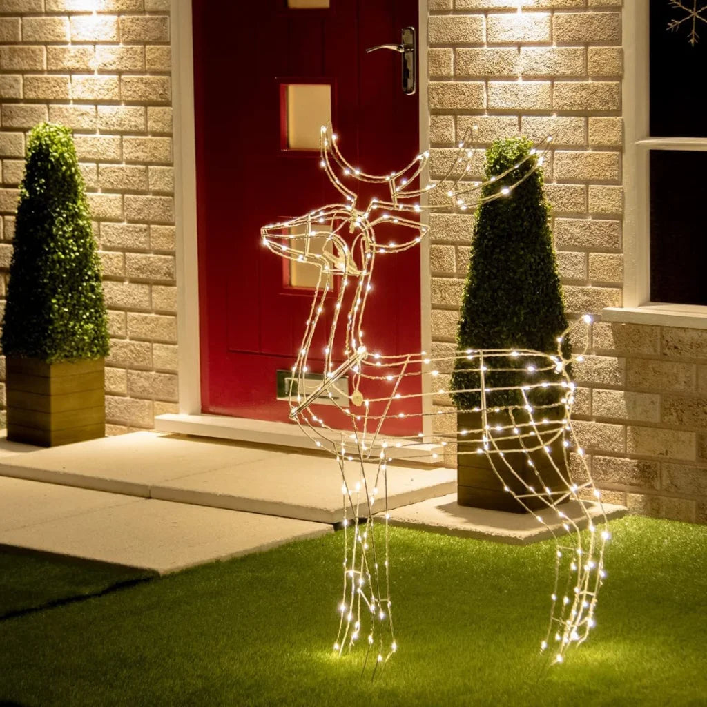 Samland Led Warm White Copper Wired 3d Standing Reindeer