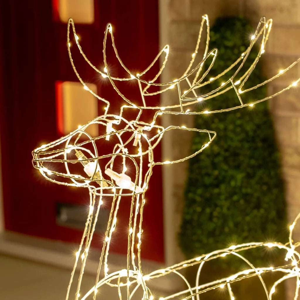 Samland Led Warm White Copper Wired 3d Standing Reindeer