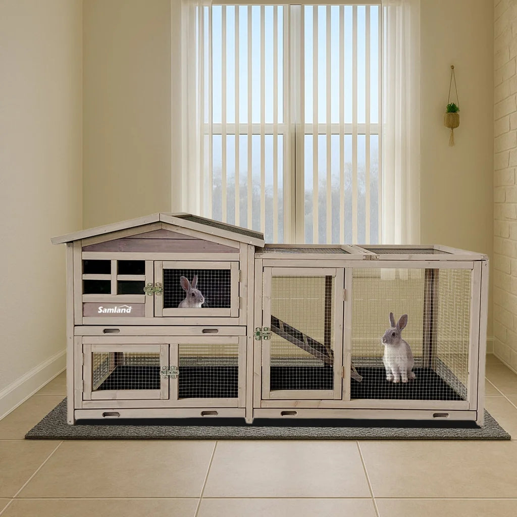 Samland Rabbit Hutch Cage Indoor and Outdoor Chicken Coop