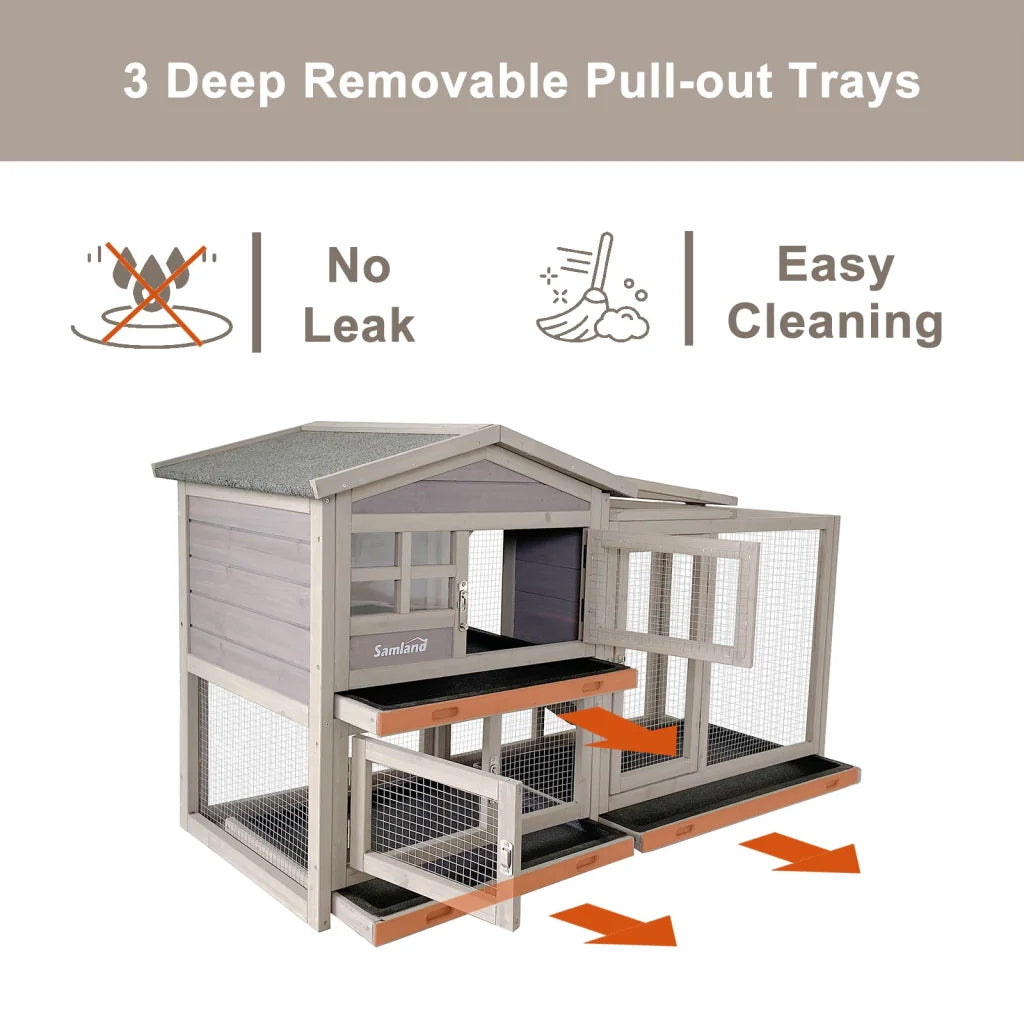 Samland Rabbit Hutch Cage Indoor and Outdoor Chicken Coop