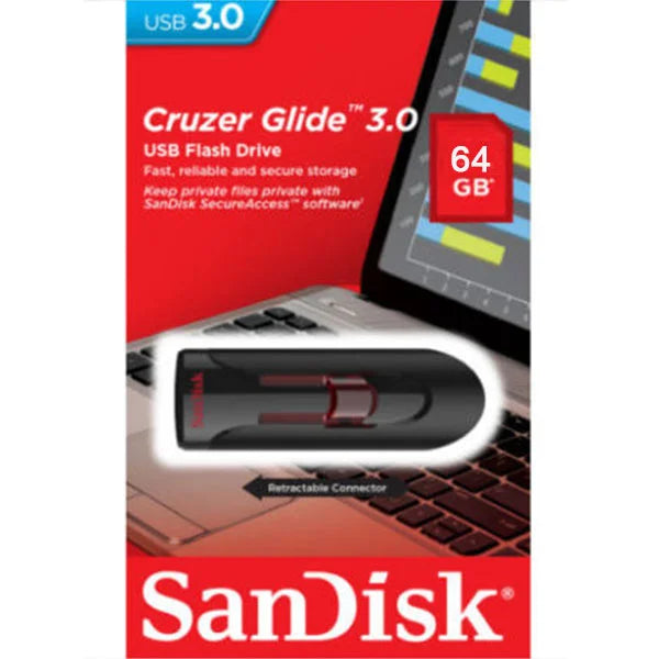 SANDISK 64GB CZ600 CRUZER GLIDE USB 3.0 VERSION