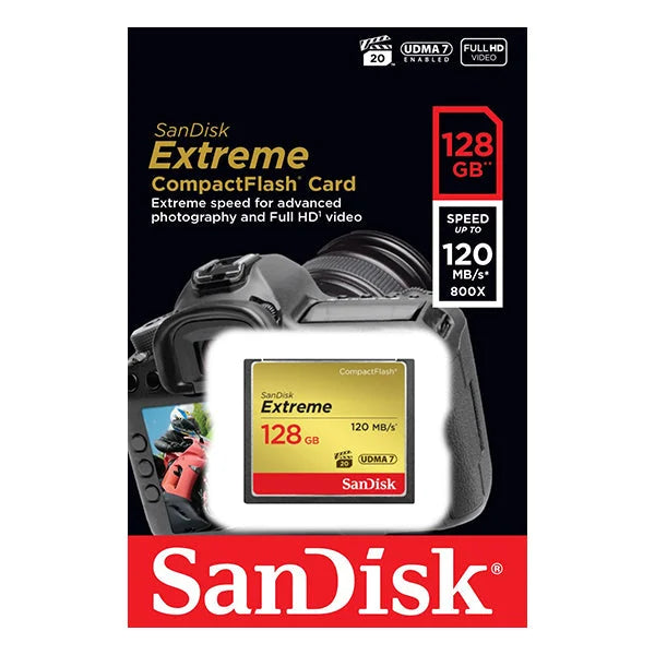 SanDisk Extreme CompactFlash Card 128GB Write 85MB/s Read