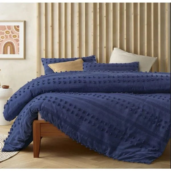 Sans Sovci Cotton Bijou Blue Quilt Cover Set by Accessorize