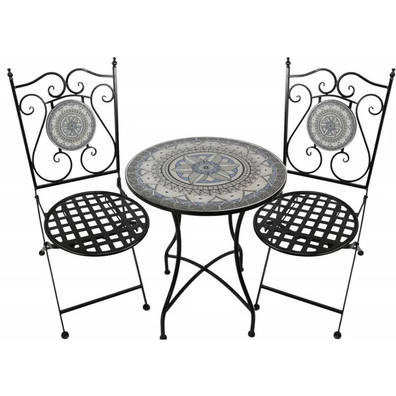 Santorini Charm 3pc Outdoor Table & Chairs Setting