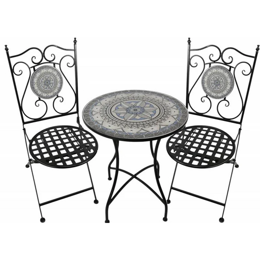 Santorini Charm 3pc Outdoor Table & Chairs Setting