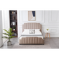Santosa Champagne Velvet Bed - King - Furniture > Bedroom >