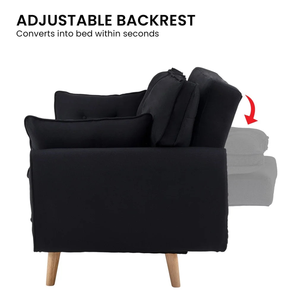 Sarantino 3 Seater Modular Linen Fabric Sofa Bed Couch