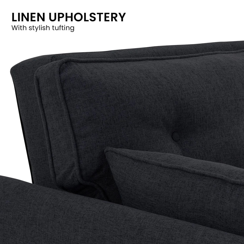 Sarantino 3 Seater Modular Linen Fabric Sofa Bed Couch