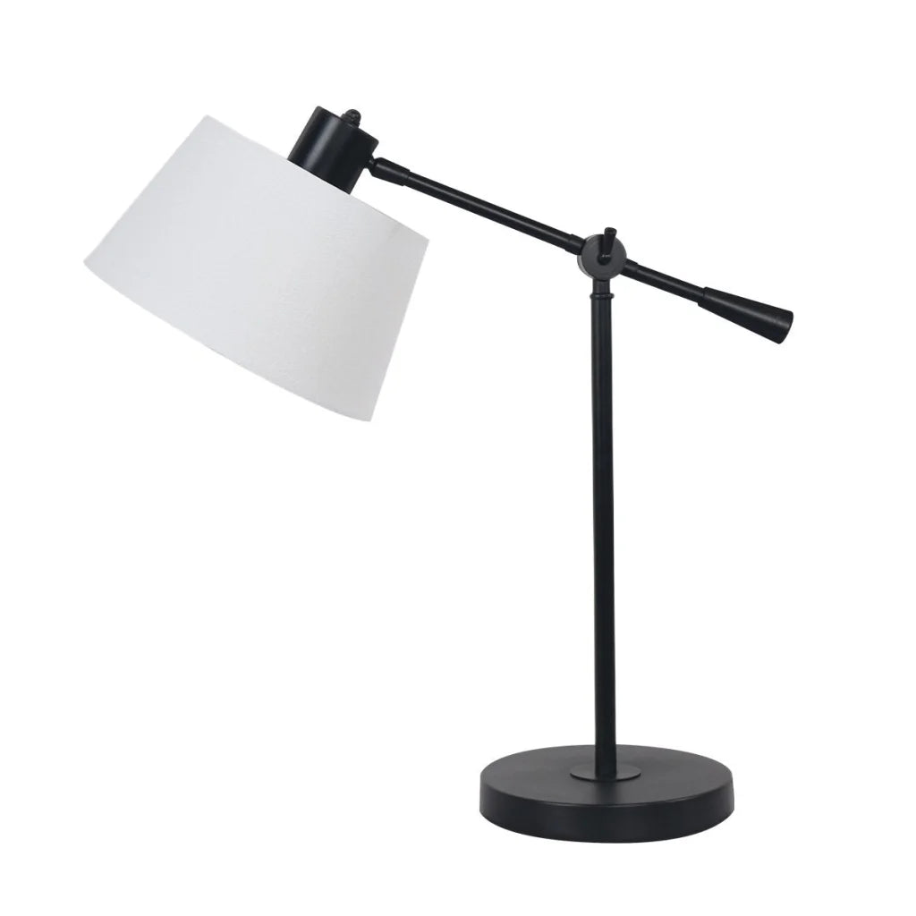Sarantino Adjustable Metal Table Lamp In Black - Home &