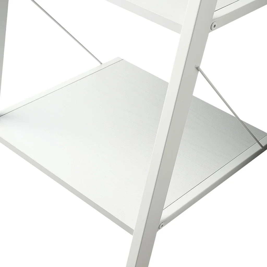 Sarantino Amelia 5-Tier Ladder Shelf in White - Furniture >