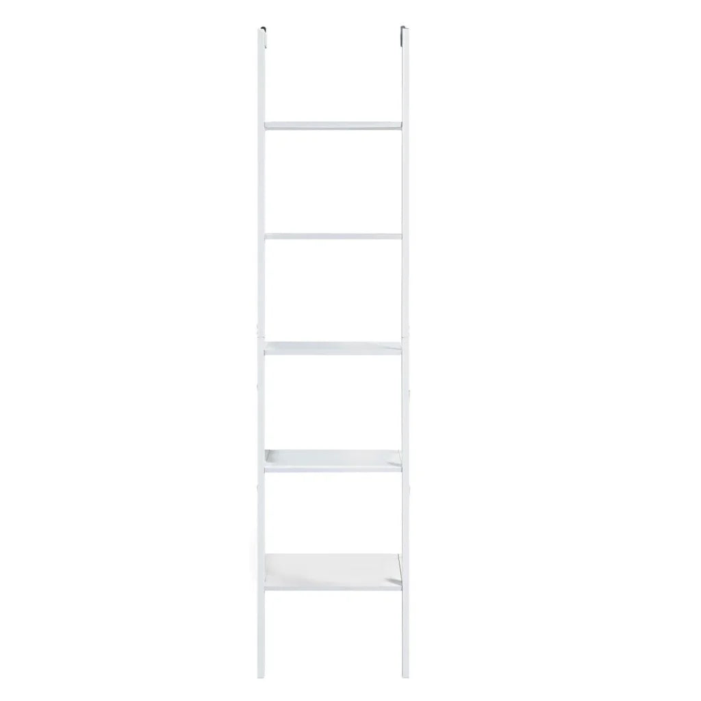 Sarantino Amelia 5-Tier Ladder Shelf in White - Furniture >